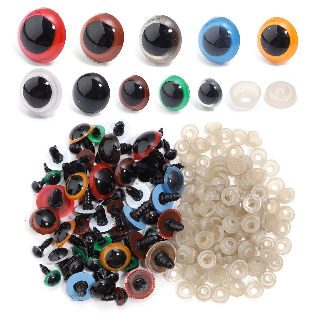 50Pcs/Lot 8-20mm Plastic Eyeball Doll Accessories Black Plush Safety Eyes For DIY Crafts Funny Toy Eyes Animal Gifts Decoration