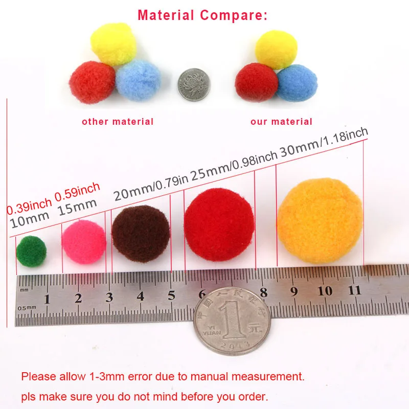 10/15/20/25/30mm Mini Fluffy White Pompoms Ball Pom Pom Ball For Wedding Decor Christmas Crafts Home DIY Sewing Craft Supplies - Image 2