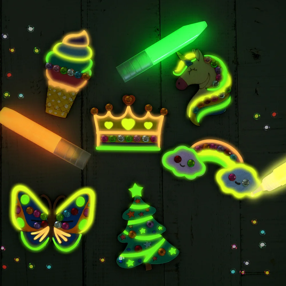 DIY Wooden Magnets Wood Crafts Kit for Kids Glow in The Dark, Arts Supplies Painting Kit, Fun Party Favors for Christmas Gifts - Image 2