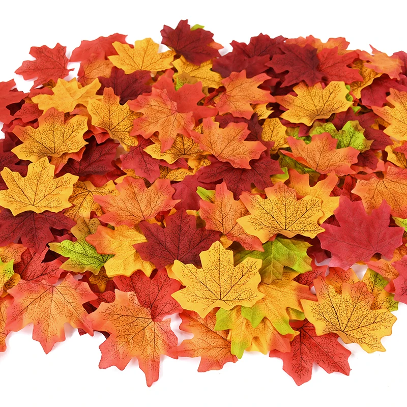 50/200Pcs Artificial Maple Leaves Autumn Silk Fall Leaf For Thanksgiving Halloween Christmas Home Decoration Wedding Party Craft - Image 2